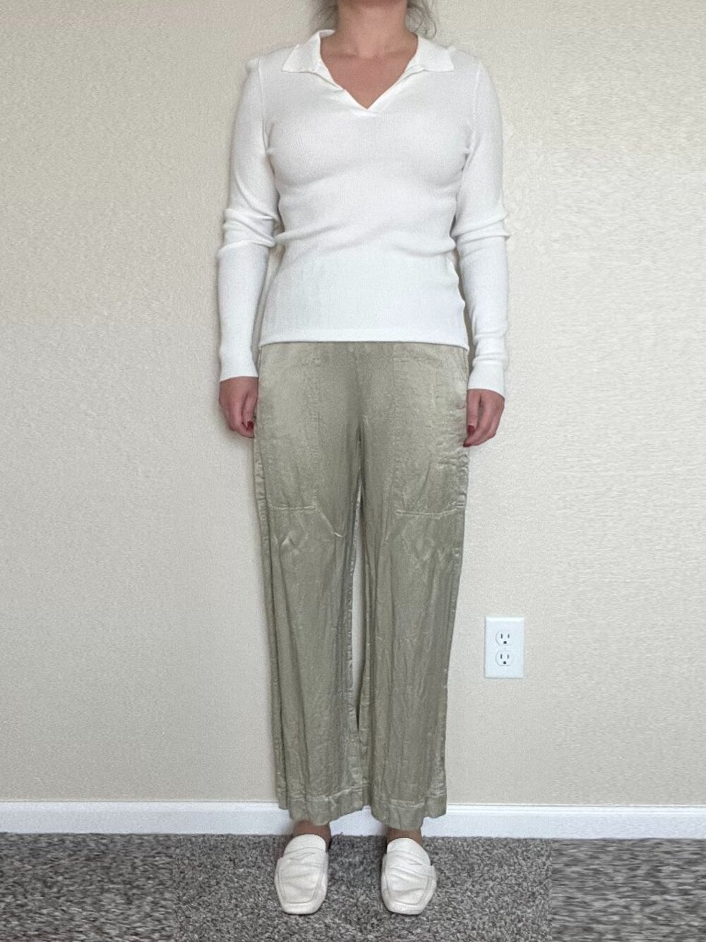 H&M Pistachio Satin Silk-Blend Pants – Size 8